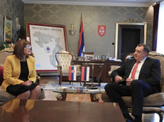 5 September 2018 The Speaker of the National Assembly of the Republic of Serbia Maja Gojkovic with the President of the Republic of Srpska Milorad Dodik